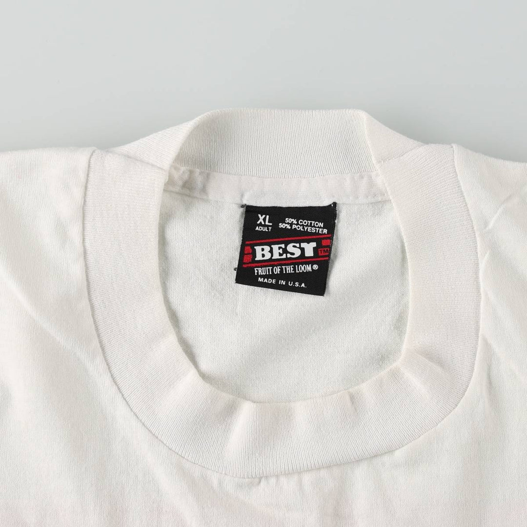 90'S Fruit of the Loom BEST SHONEY'S Advertising T-Shirt, Made in USA, Men's XL equivalent, Vintage cotton white type Vintage Second Hand