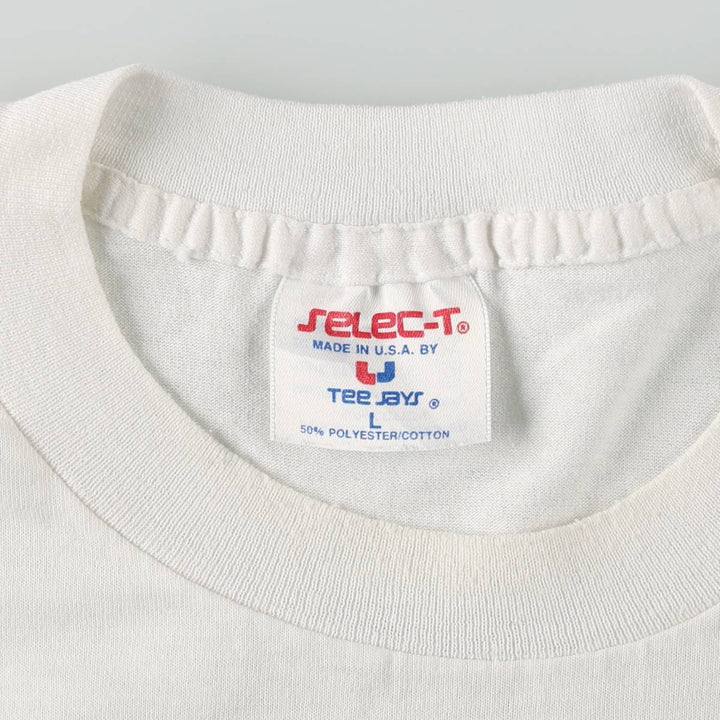 90'S Tee Jays selec-T Charlie's Advertising T-Shirt Made in USA Men's L equivalent Vintage polyester white type Vintage Second Hand