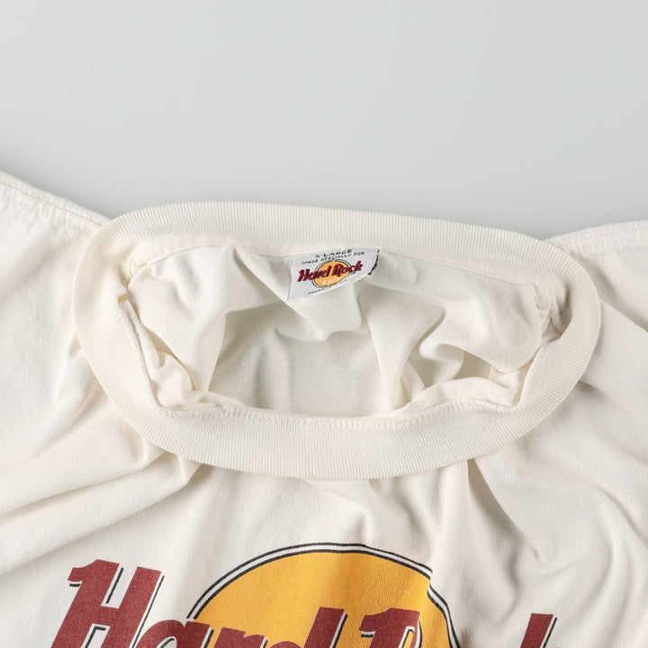 HARD ROCK CAFE Hard Rock Cafe Advertising T-shirt Made in USA Men's XL cotton white type Vintage Second Hand