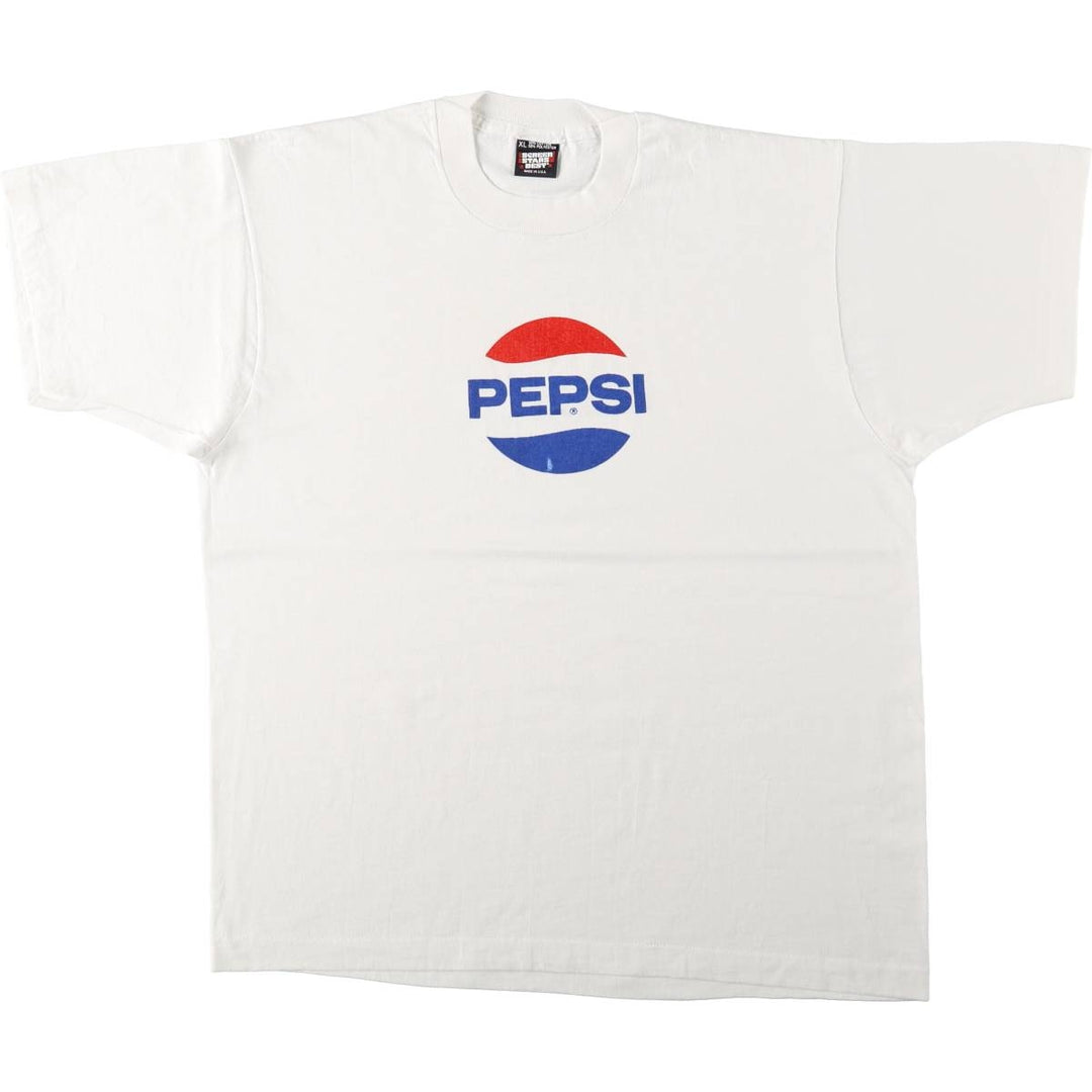 90'S SCREEN STARS BEST PEPSI Pepsi Advertising T-Shirt, Made in USA, Men's XL equivalent, Vintage cotton white type Vintage Second Hand
