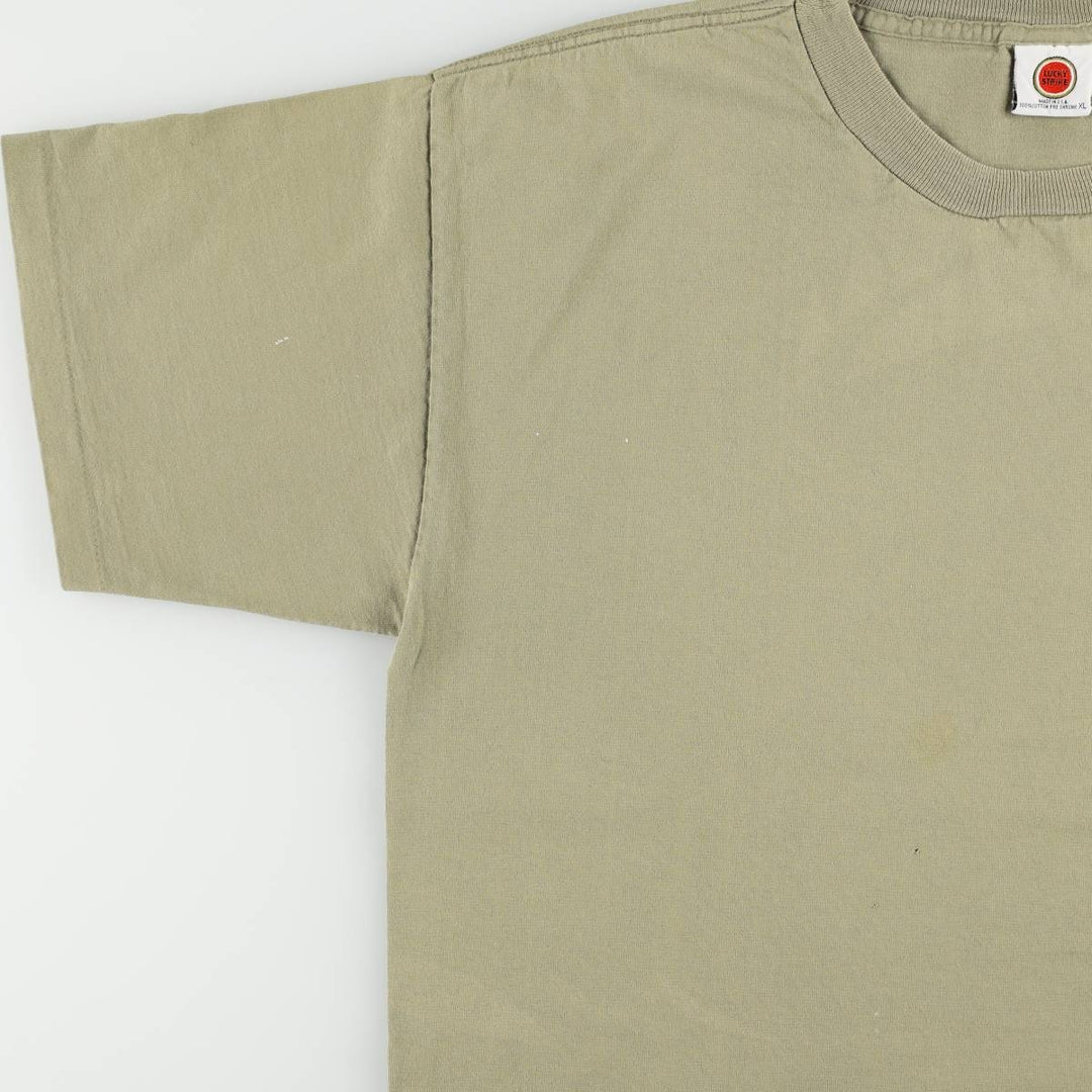 90'S LUCKY STRIKE advertising T-shirt, Made in USA, Men's XL equivalent, Vintage cotton Khaki type Vintage Second Hand