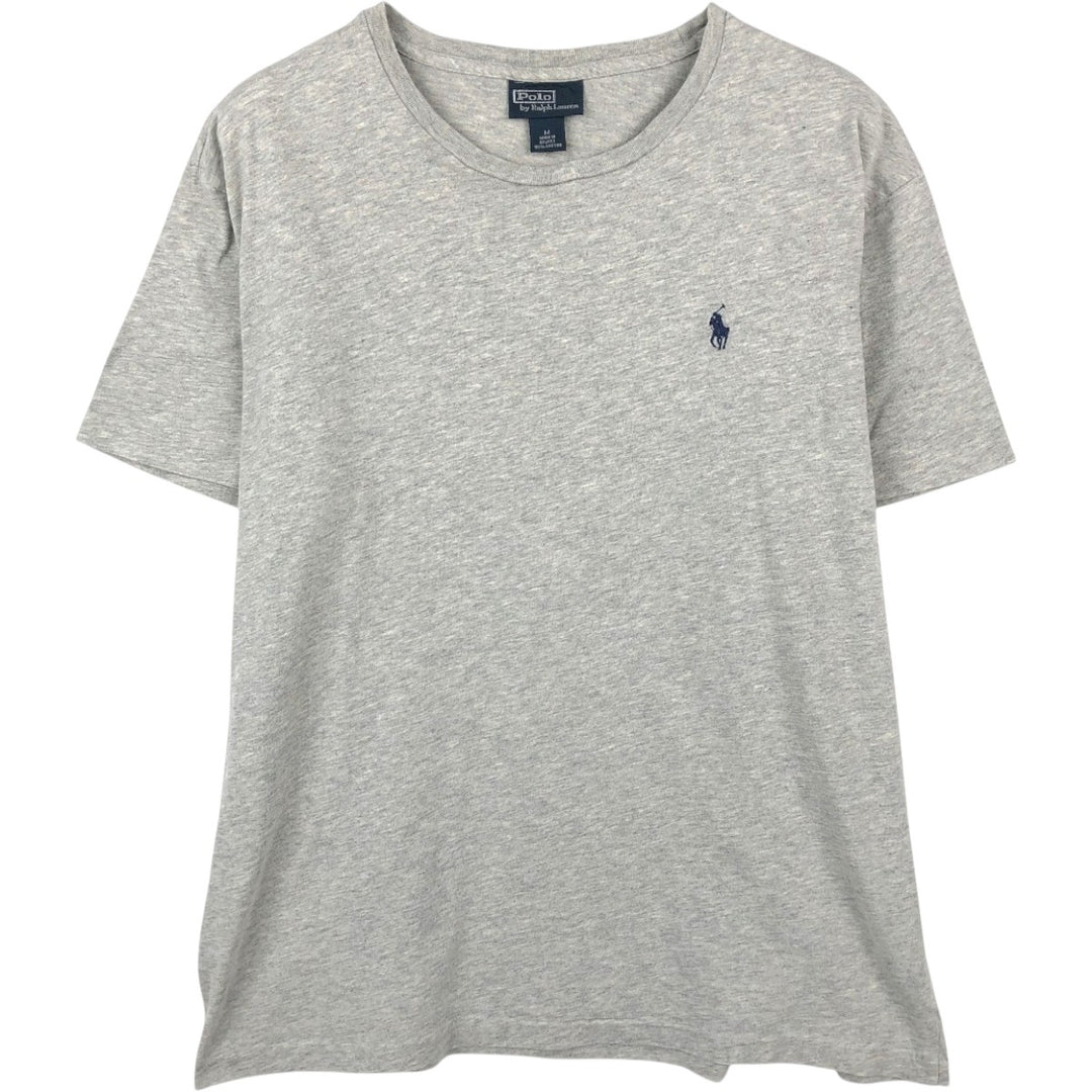 Ralph Lauren POLO by Ralph Lauren short sleeve one point logo T-shirt men's M size cotton gray type Vintage Second Hand