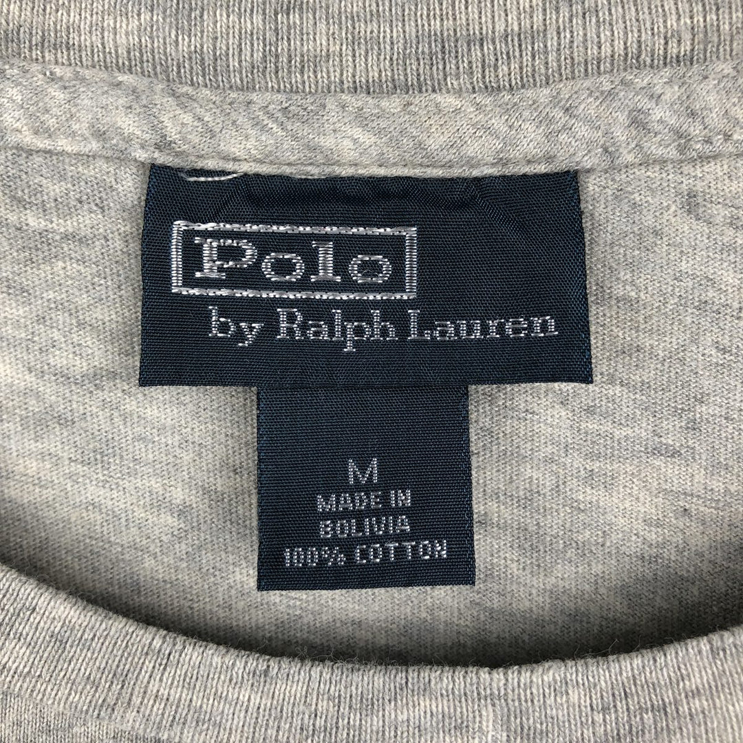 Ralph Lauren POLO by Ralph Lauren short sleeve one point logo T-shirt men's M size cotton gray type Vintage Second Hand