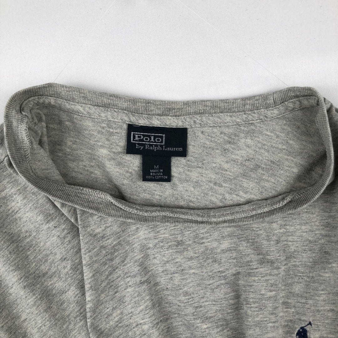 Ralph Lauren POLO by Ralph Lauren short sleeve one point logo T-shirt men's M size cotton gray type Vintage Second Hand