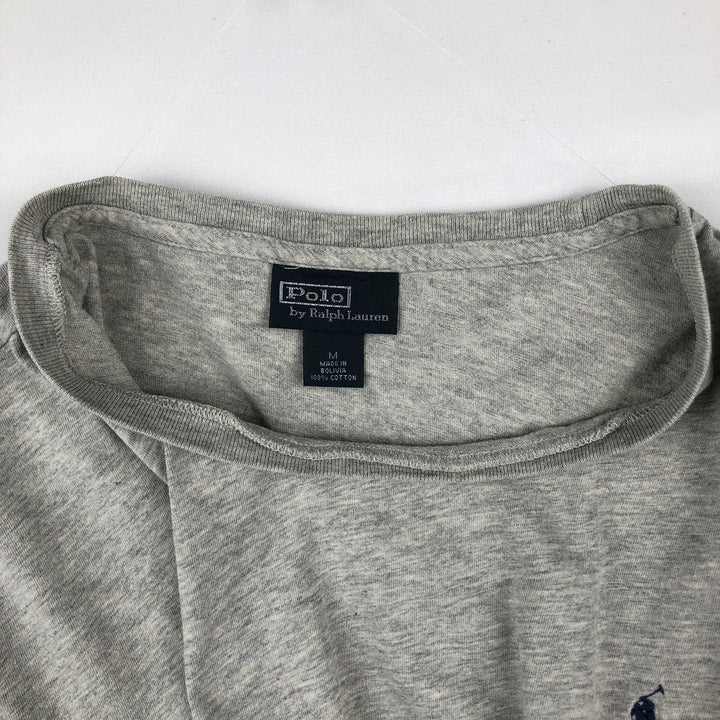 Ralph Lauren POLO by Ralph Lauren short sleeve one point logo T-shirt men's M size cotton gray type Vintage Second Hand