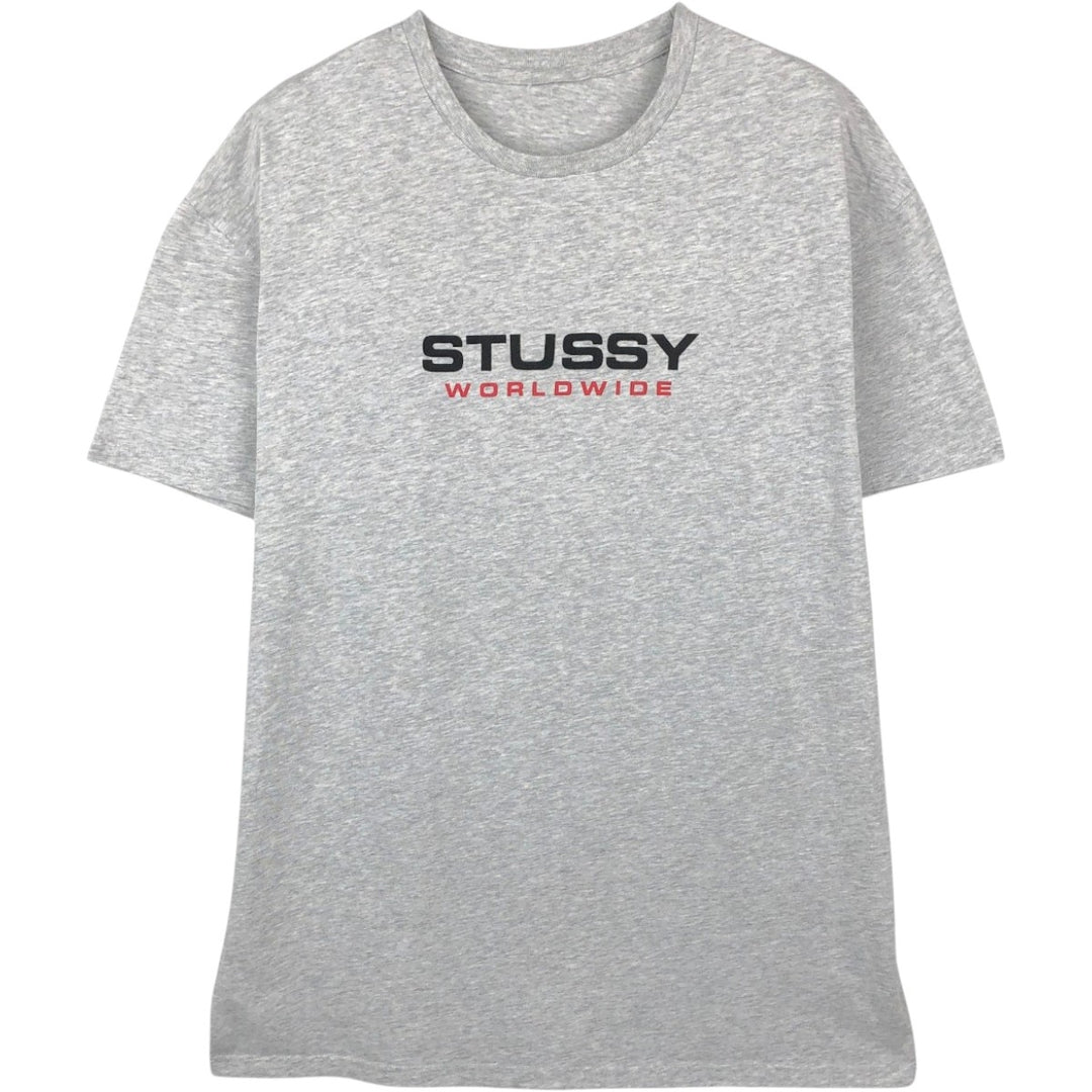 STUSSY surf skate T-shirt, men's size L cotton gray type Vintage Second Hand