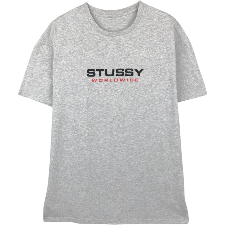 STUSSY surf skate T-shirt, men's size L cotton gray type Vintage Second Hand