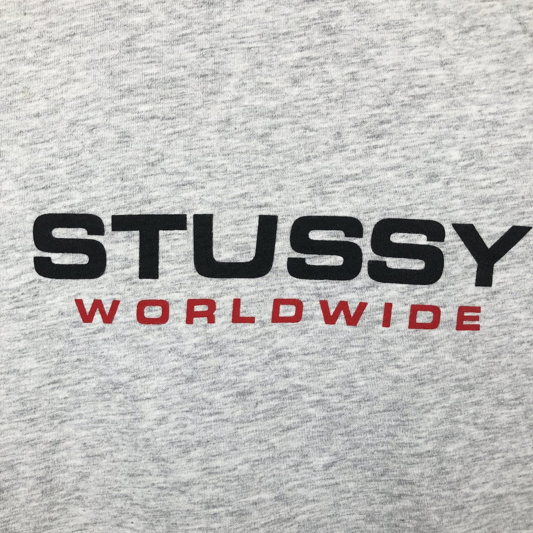 STUSSY surf skate T-shirt, men's size L cotton gray type Vintage Second Hand