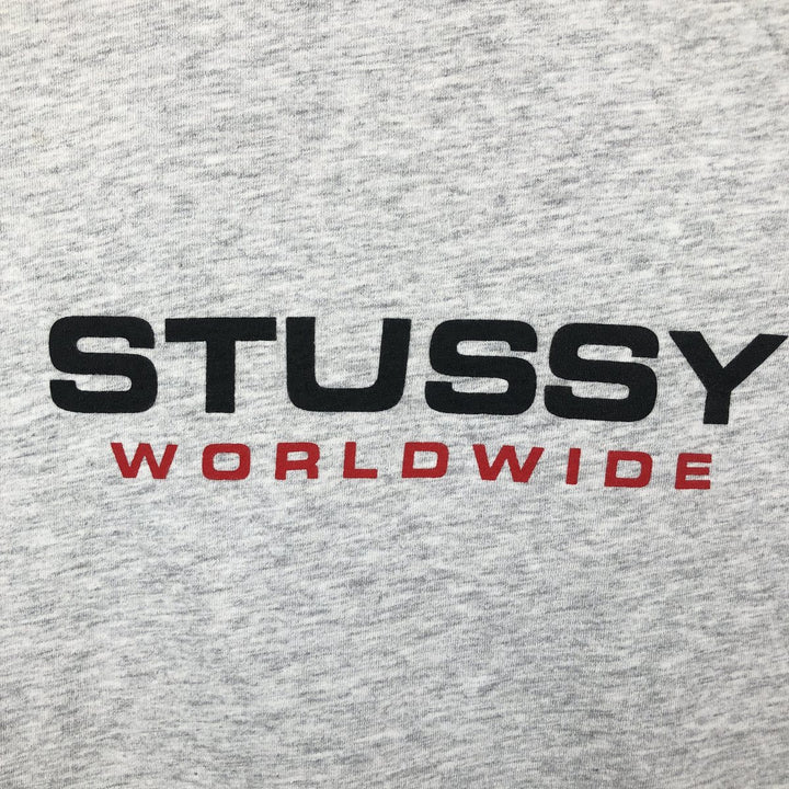 STUSSY surf skate T-shirt, men's size L cotton gray type Vintage Second Hand