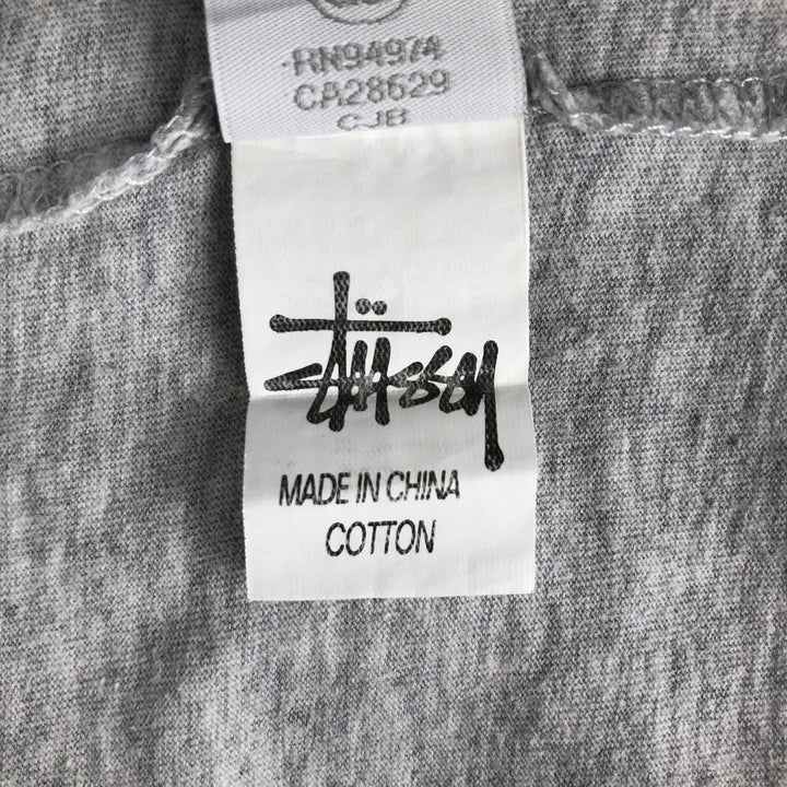 STUSSY surf skate T-shirt, men's size L cotton gray type Vintage Second Hand