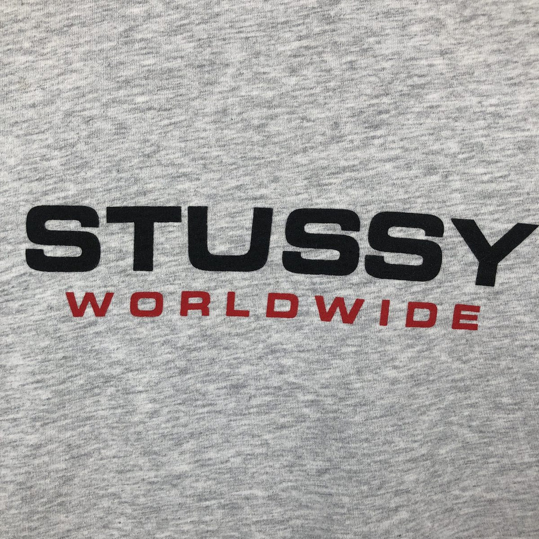 STUSSY surf skate T-shirt, men's size L cotton gray type Vintage Second Hand
