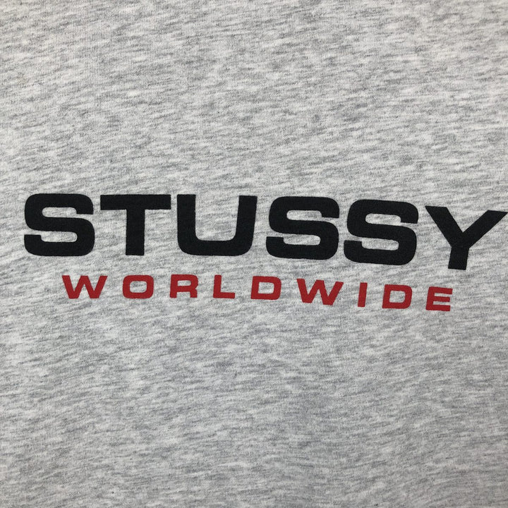 STUSSY surf skate T-shirt, men's size L cotton gray type Vintage Second Hand