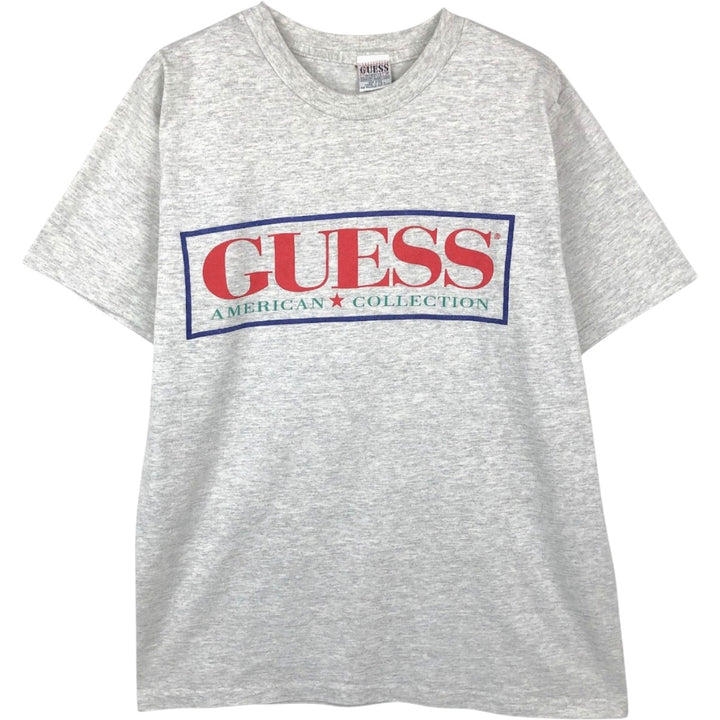 90'S Guess Short-Sleeve Printed T-Shirt, Made in USA, Men's Size M (Equivalent), Vintage cotton gray type Vintage Second Hand