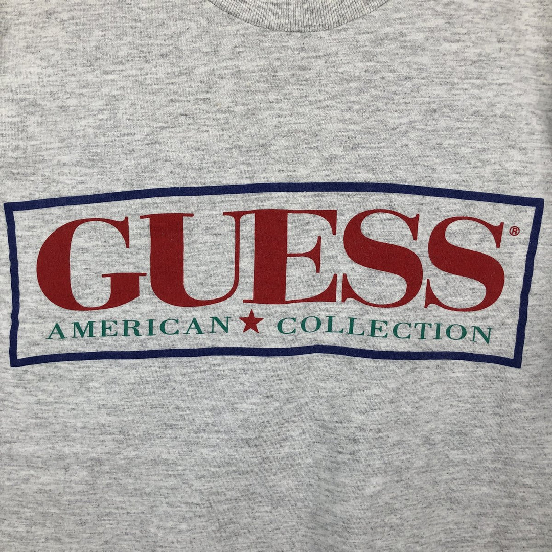 90'S Guess Short-Sleeve Printed T-Shirt, Made in USA, Men's Size M (Equivalent), Vintage cotton gray type Vintage Second Hand