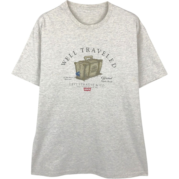 Levi's short-sleeved printed T-shirt, men's size M (approx.) unclear gray type Vintage Second Hand