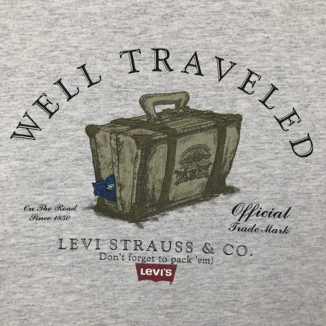Levi's short-sleeved printed T-shirt, men's size M (approx.) unclear gray type Vintage Second Hand