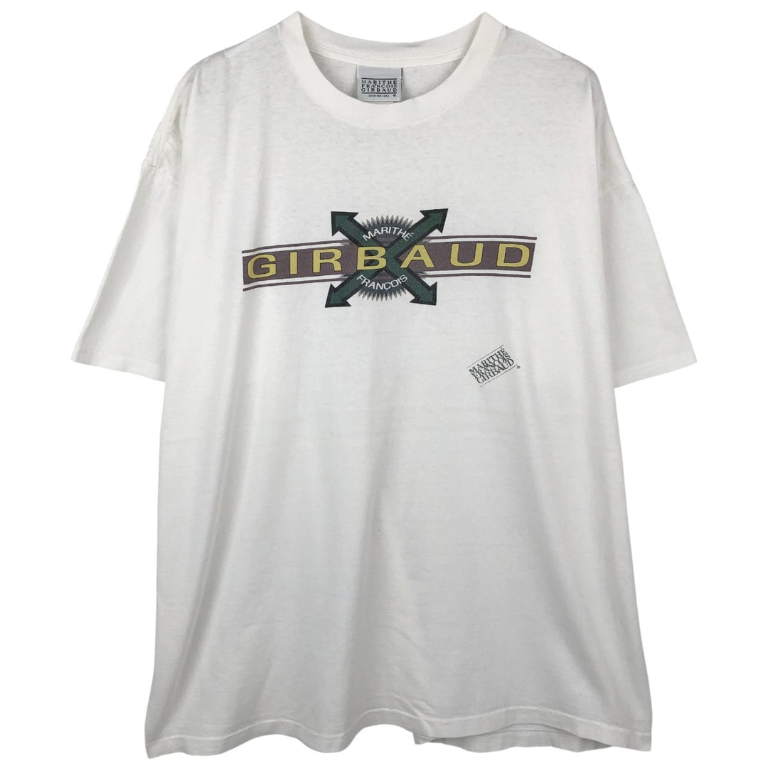 90'S Marith François Girbaud Short-Sleeve Printed T-Shirt, Made in USA, Men's XXL equivalent, Crew Neck (Round Neck), Vintage cotton white type Vintage Second Hand