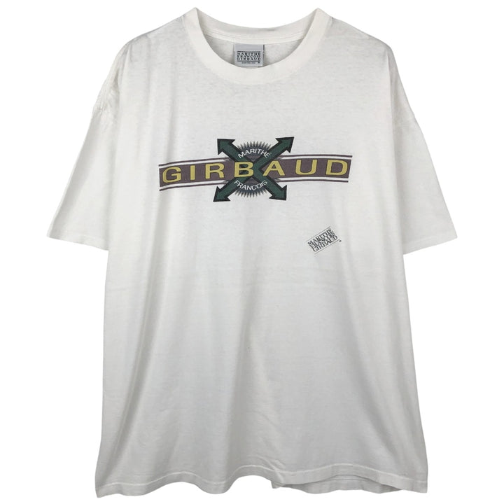 90'S Marith François Girbaud Short-Sleeve Printed T-Shirt, Made in USA, Men's XXL equivalent, Crew Neck (Round Neck), Vintage cotton white type Vintage Second Hand
