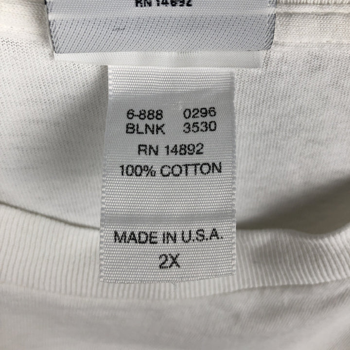90'S Marith François Girbaud Short-Sleeve Printed T-Shirt, Made in USA, Men's XXL equivalent, Crew Neck (Round Neck), Vintage cotton white type Vintage Second Hand