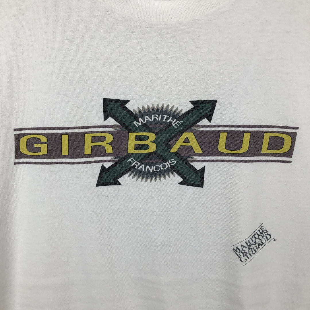 90'S Marith François Girbaud Short-Sleeve Printed T-Shirt, Made in USA, Men's XXL equivalent, Crew Neck (Round Neck), Vintage cotton white type Vintage Second Hand
