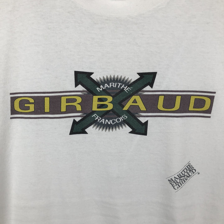 90'S Marith François Girbaud Short-Sleeve Printed T-Shirt, Made in USA, Men's XXL equivalent, Crew Neck (Round Neck), Vintage cotton white type Vintage Second Hand
