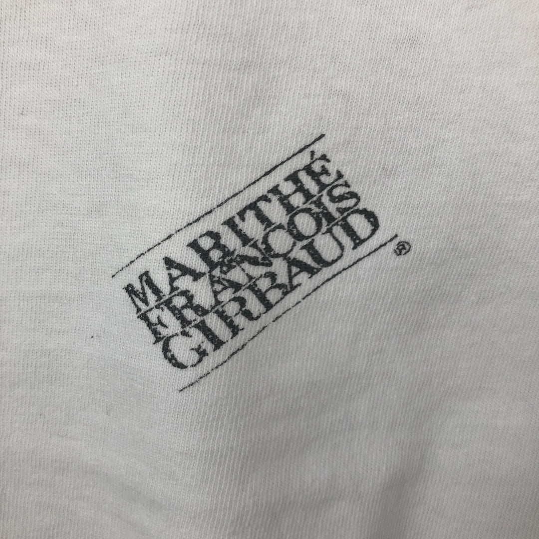 90'S Marith François Girbaud Short-Sleeve Printed T-Shirt, Made in USA, Men's XXL equivalent, Crew Neck (Round Neck), Vintage cotton white type Vintage Second Hand