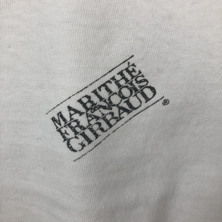 90'S Marith François Girbaud Short-Sleeve Printed T-Shirt, Made in USA, Men's XXL equivalent, Crew Neck (Round Neck), Vintage cotton white type Vintage Second Hand
