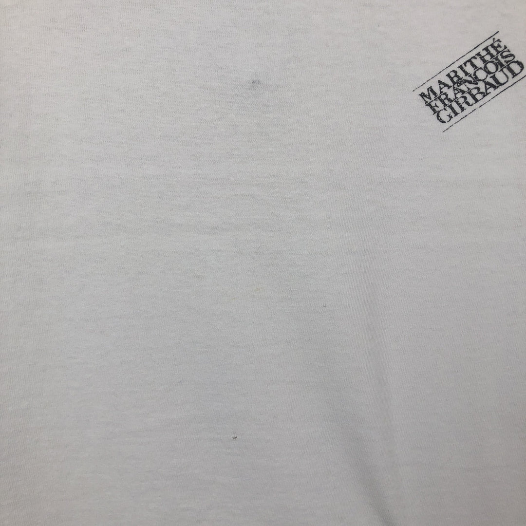 90'S Marith François Girbaud Short-Sleeve Printed T-Shirt, Made in USA, Men's XXL equivalent, Crew Neck (Round Neck), Vintage cotton white type Vintage Second Hand