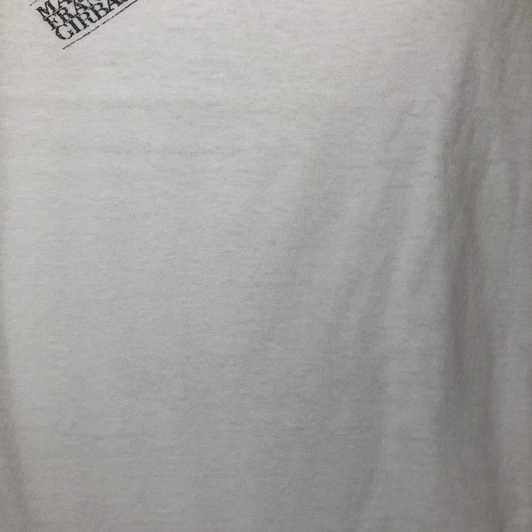 90'S Marith François Girbaud Short-Sleeve Printed T-Shirt, Made in USA, Men's XXL equivalent, Crew Neck (Round Neck), Vintage cotton white type Vintage Second Hand