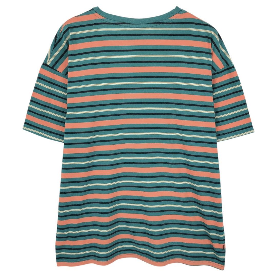 Stussy Multi-Striped Surf Skate T-Shirt, Men's Size L (approx.) cotton green type Vintage Second Hand