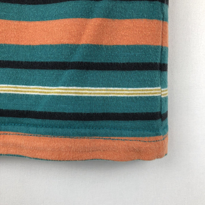 Stussy Multi-Striped Surf Skate T-Shirt, Men's Size L (approx.) cotton green type Vintage Second Hand