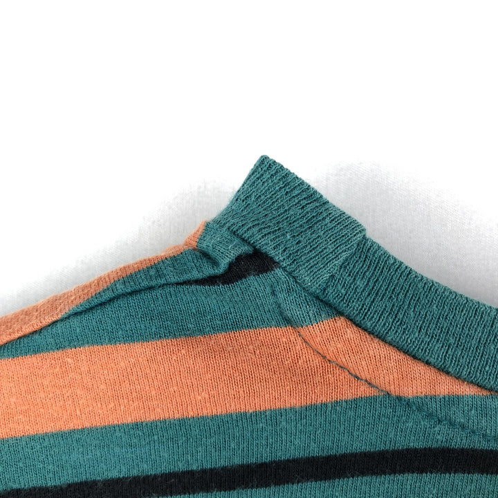 Stussy Multi-Striped Surf Skate T-Shirt, Men's Size L (approx.) cotton green type Vintage Second Hand