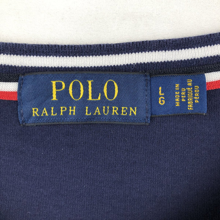 Ralph Lauren POLO RALPH LAUREN Short-Sleeve Logo T-Shirt, Men's Size L (Equivalent), Vintage cotton navy blue type Vintage Second Hand