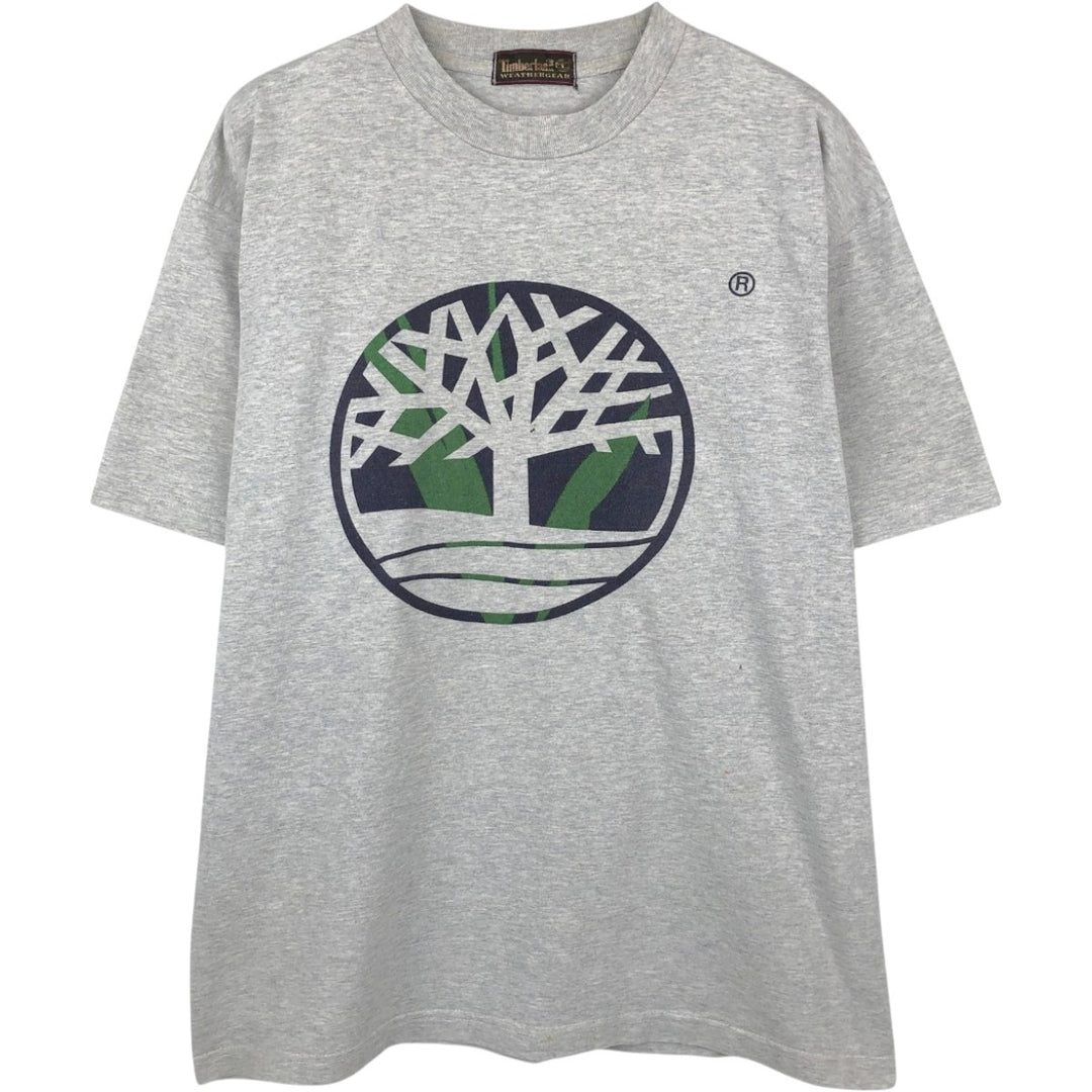 90'S Timberland Short-Sleeve Printed T-Shirt, Men's Size L (Equivalent), Vintage unclear gray type Vintage Second Hand