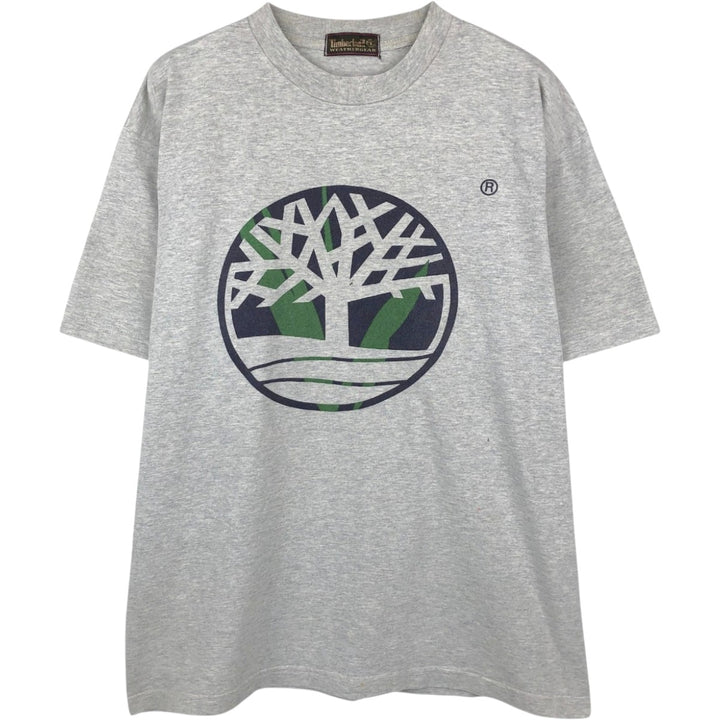 90'S Timberland Short-Sleeve Printed T-Shirt, Men's Size L (Equivalent), Vintage unclear gray type Vintage Second Hand