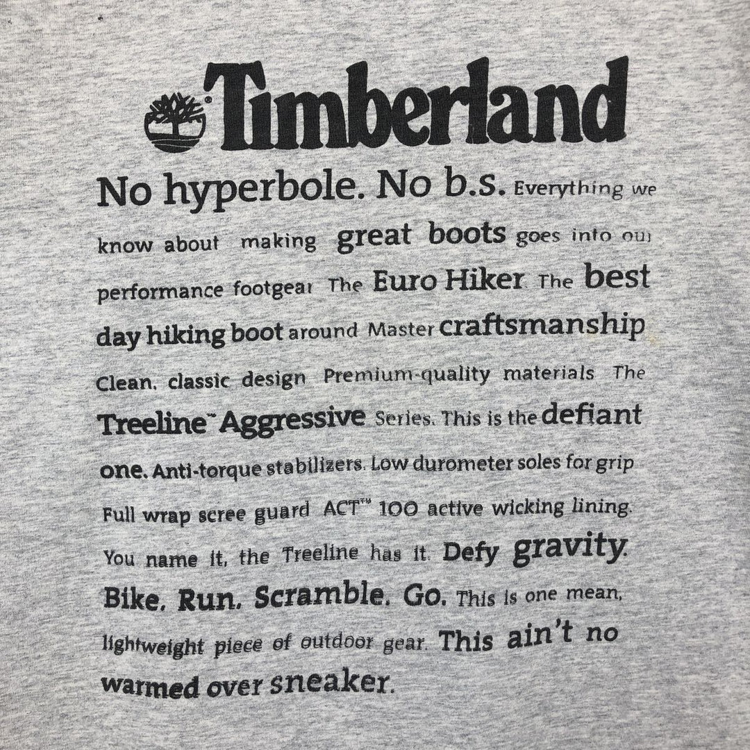 90'S Timberland Short-Sleeve Printed T-Shirt, Men's Size L (Equivalent), Vintage unclear gray type Vintage Second Hand