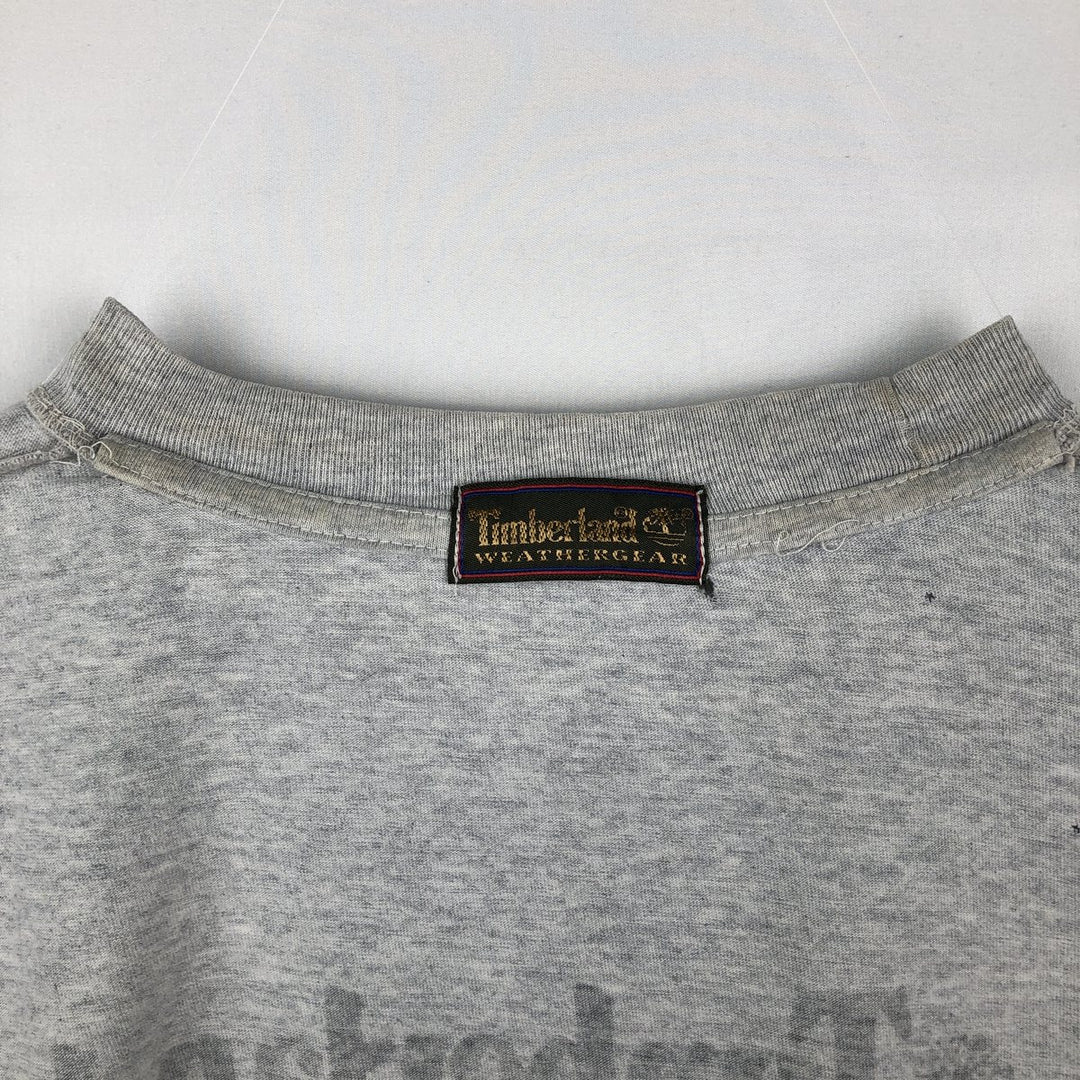 90'S Timberland Short-Sleeve Printed T-Shirt, Men's Size L (Equivalent), Vintage unclear gray type Vintage Second Hand