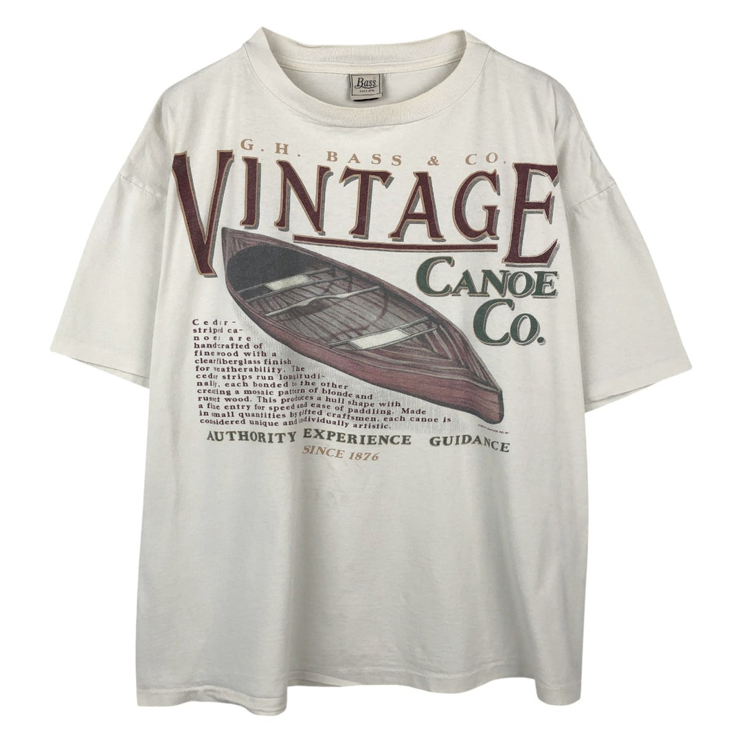 90'S GHBass Short-Sleeve Printed T-Shirt, Made in USA, Men's XL (approx.), Vintage. cotton white type Vintage Second Hand