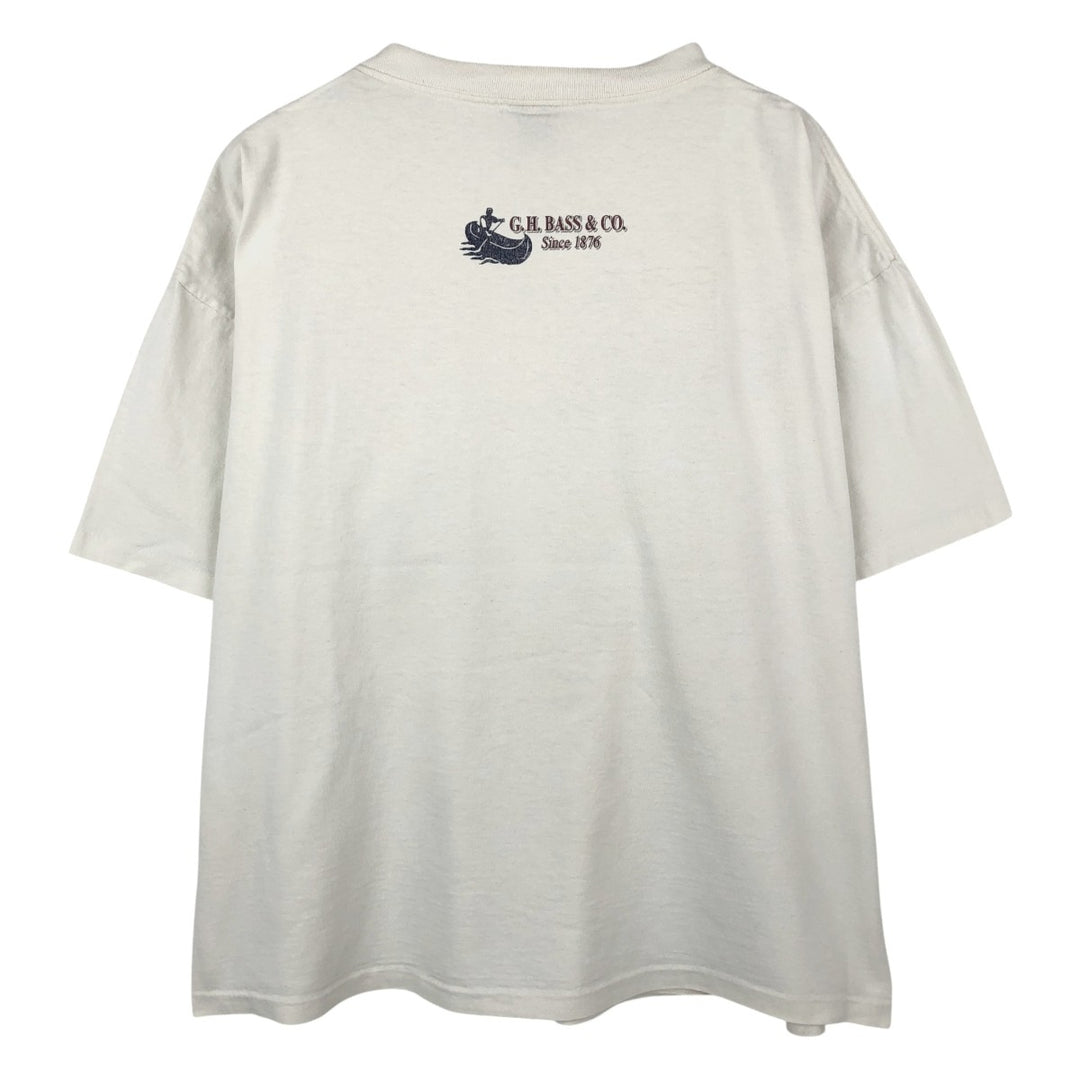 90'S GHBass Short-Sleeve Printed T-Shirt, Made in USA, Men's XL (approx.), Vintage. cotton white type Vintage Second Hand
