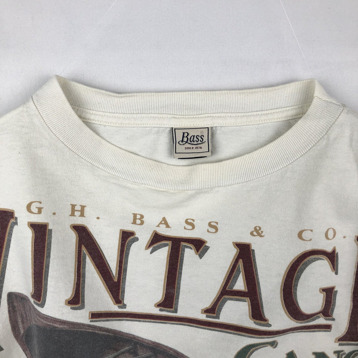 90'S GHBass Short-Sleeve Printed T-Shirt, Made in USA, Men's XL (approx.), Vintage. cotton white type Vintage Second Hand