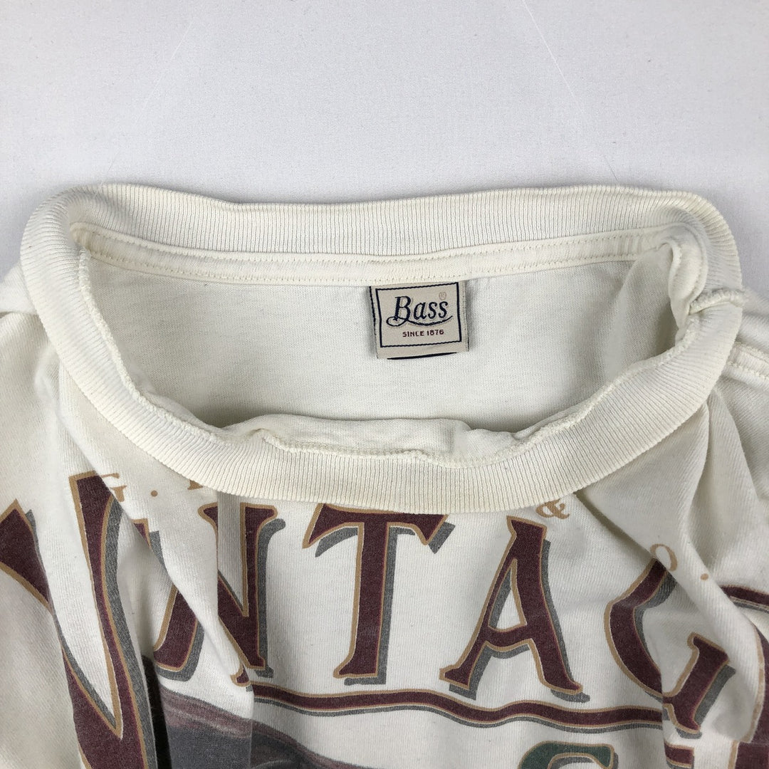 90'S GHBass Short-Sleeve Printed T-Shirt, Made in USA, Men's XL (approx.), Vintage. cotton white type Vintage Second Hand
