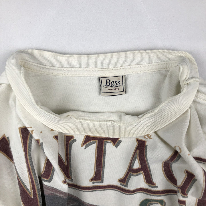 90'S GHBass Short-Sleeve Printed T-Shirt, Made in USA, Men's XL (approx.), Vintage. cotton white type Vintage Second Hand