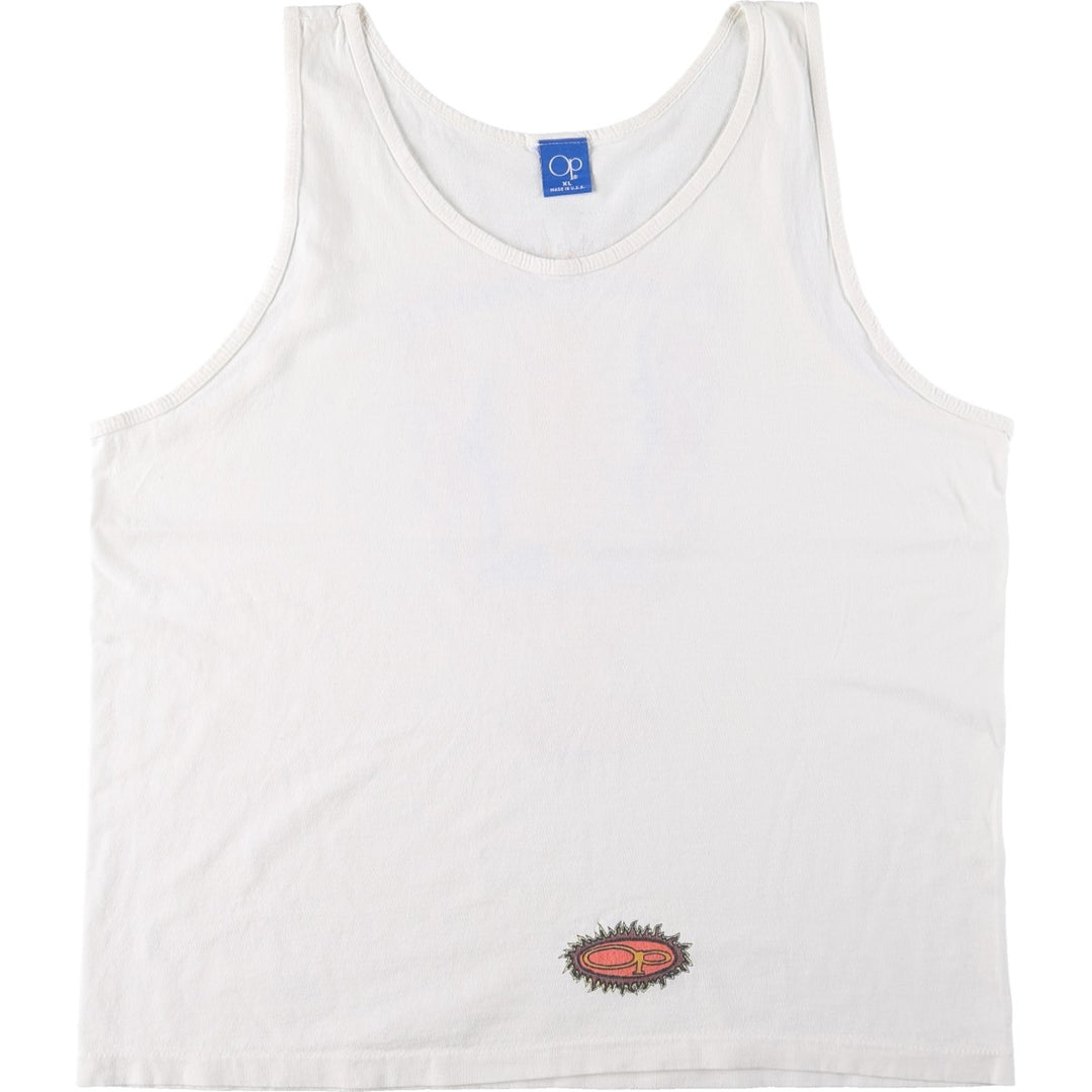 1980'S Ocean Pacific Blue Tag Tank Top, Made in USA, Men's XL equivalent, Vintage cotton white type Vintage Second Hand