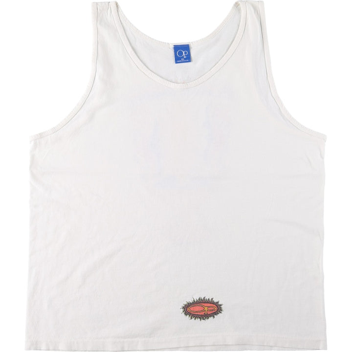 1980'S Ocean Pacific Blue Tag Tank Top, Made in USA, Men's XL equivalent, Vintage cotton white type Vintage Second Hand