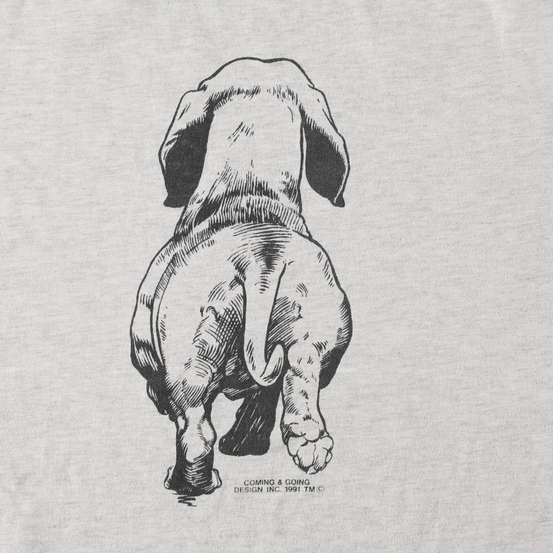 90s-00'S Hanes BEEFY-T Dog Print Animal T-Shirt, Men's Size L (approx.) cotton gray type Vintage Second Hand