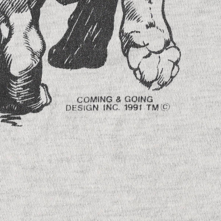 90s-00'S Hanes BEEFY-T Dog Print Animal T-Shirt, Men's Size L (approx.) cotton gray type Vintage Second Hand