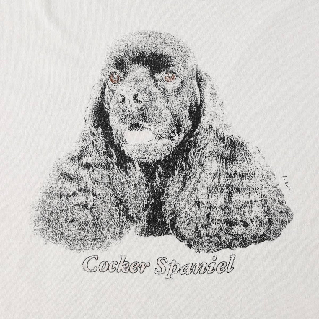 Fruit of the Loom Cocker Spaniel Dog Print Animal T-Shirt, Men's Size XL (approx.) cotton white type Vintage Second Hand