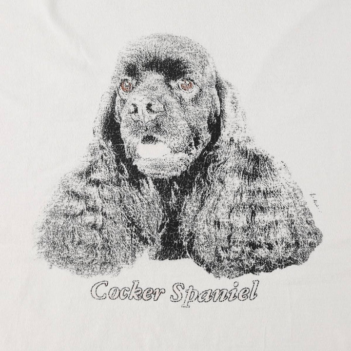Fruit of the Loom Cocker Spaniel Dog Print Animal T-Shirt, Men's Size XL (approx.) cotton white type Vintage Second Hand