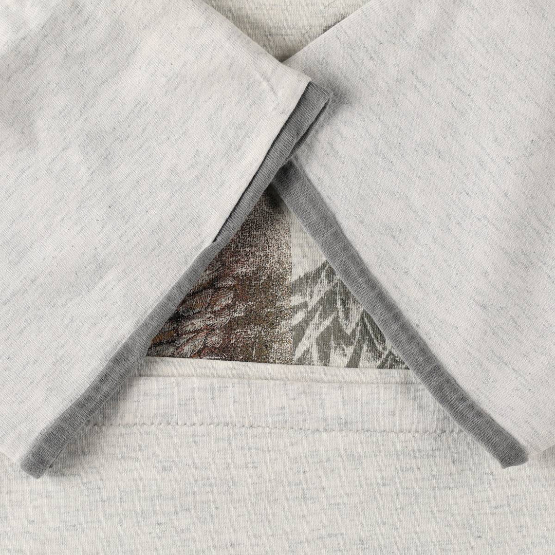 Eagle Pattern Animal T-Shirt, Made in USA, Men's Size M (Equivalent), Vintage cotton gray type Vintage Second Hand