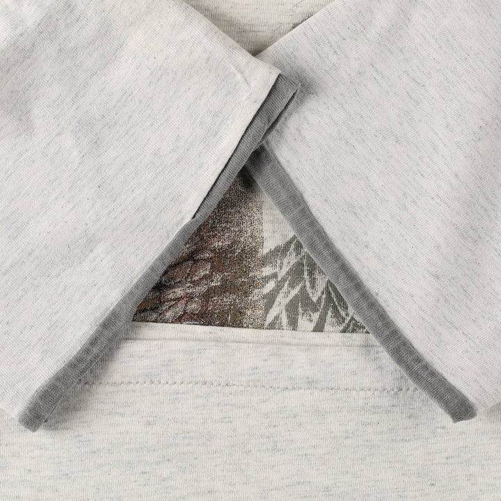 Eagle Pattern Animal T-Shirt, Made in USA, Men's Size M (Equivalent), Vintage cotton gray type Vintage Second Hand